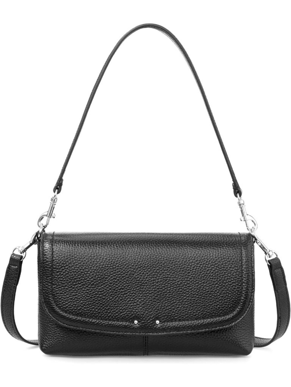 👜Women's Black Genuine Leather Crossbody Bag RFID Wallet Trendy Phone Purse